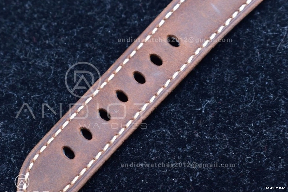 977 Best Dial Edition on Luminor PAM1046 Asso AXXXIV Strap Bold Due VSF White Brown 0129